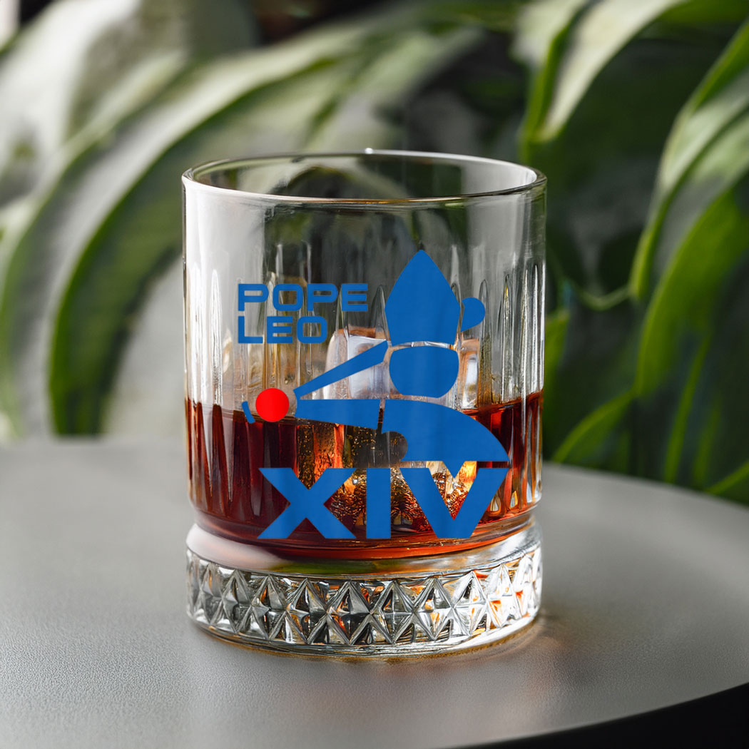 Da Pope Leo XIV Baseball Whiskey Glass