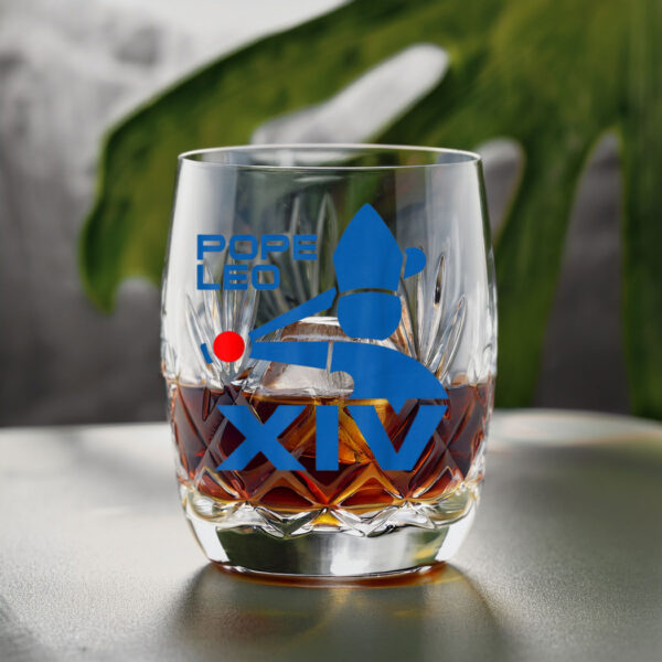 Da Pope Leo XIV Baseball Whiskey Glass