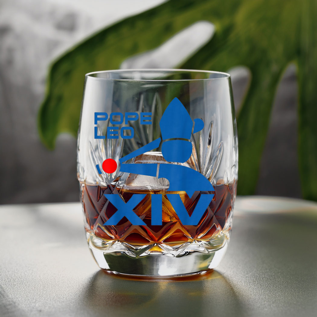 Da Pope Leo XIV Baseball Whiskey Glass