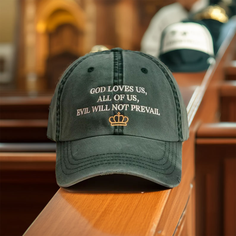 God Loves Us Washed Hat, Pope Leo XIV Hat