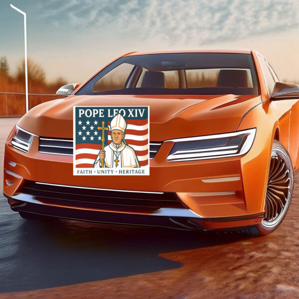 Patriotic Pope LEO XIV Car Magnet