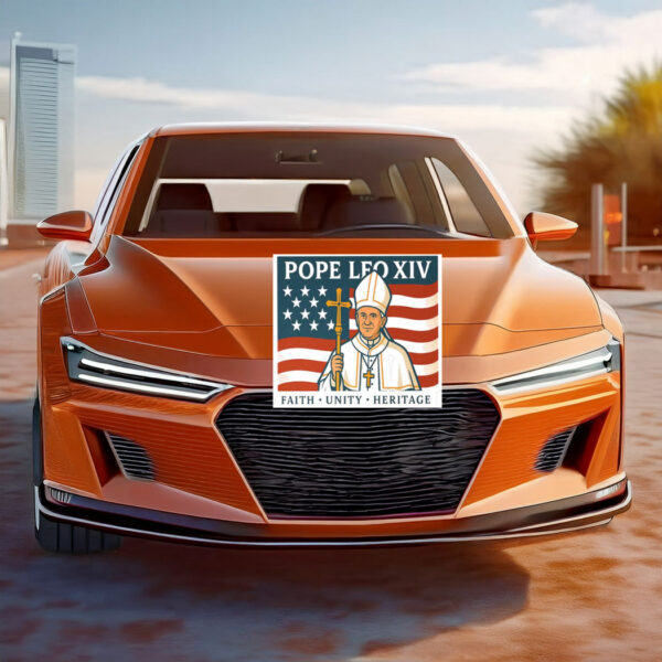 Patriotic Pope LEO XIV Car Magnet