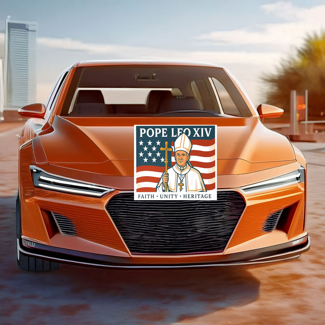 Patriotic Pope LEO XIV Car Magnet