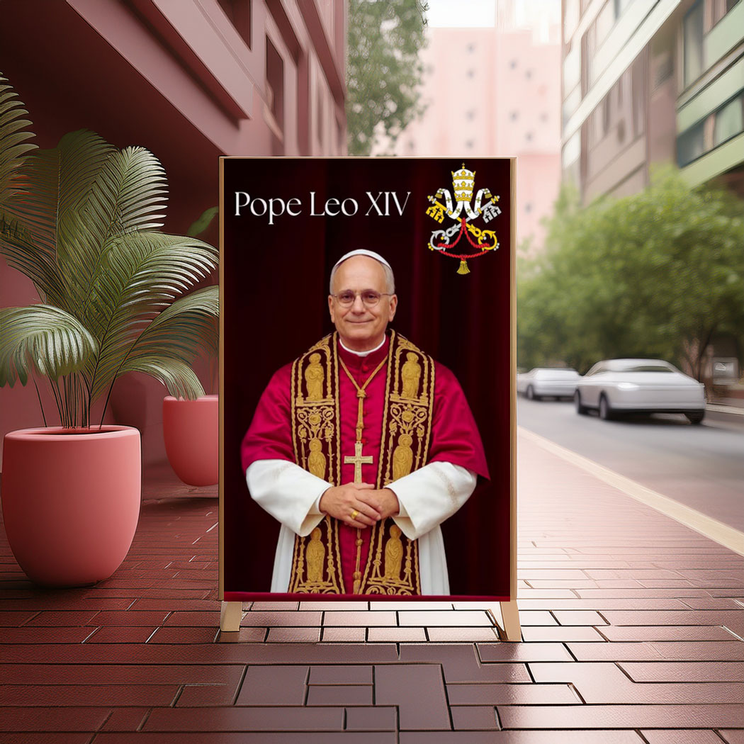 Pope Leo XIV Digital Art Print Poster - Vatican Religious Decor
