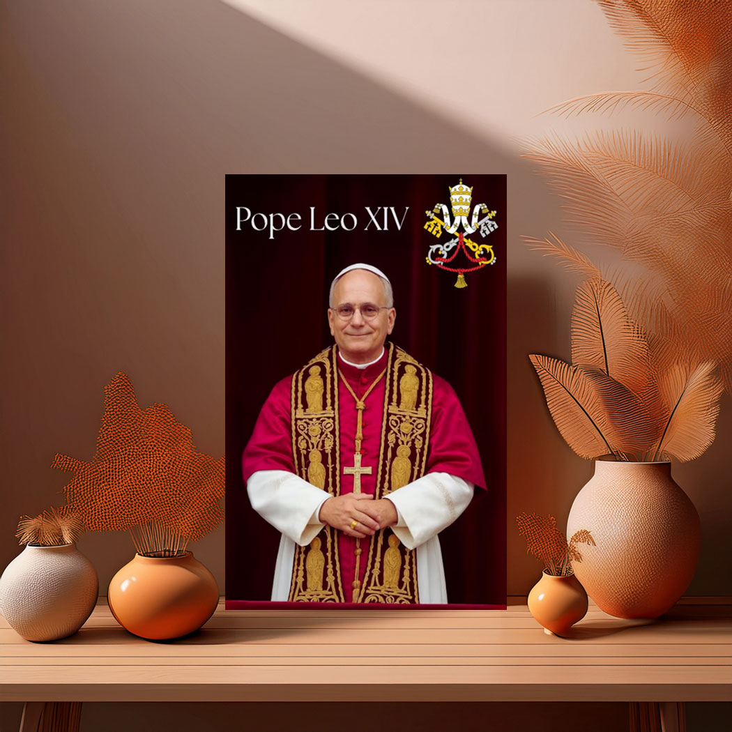 Pope Leo XIV Digital Art Print Poster - Vatican Religious Decor