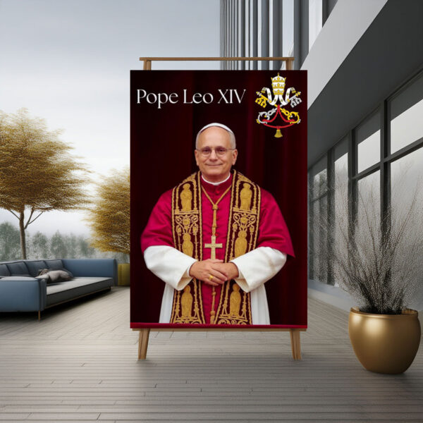 Pope Leo XIV Digital Art Print Poster - Vatican Religious Decor