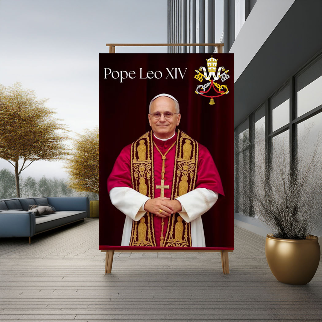 Pope Leo XIV Digital Art Print Poster - Vatican Religious Decor