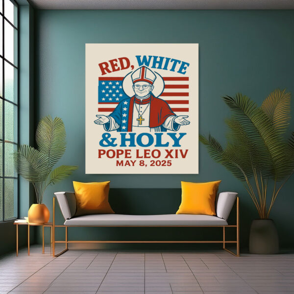 Pope Leo XIV Digital Art Print – Catholic Wall Art Classic Poster