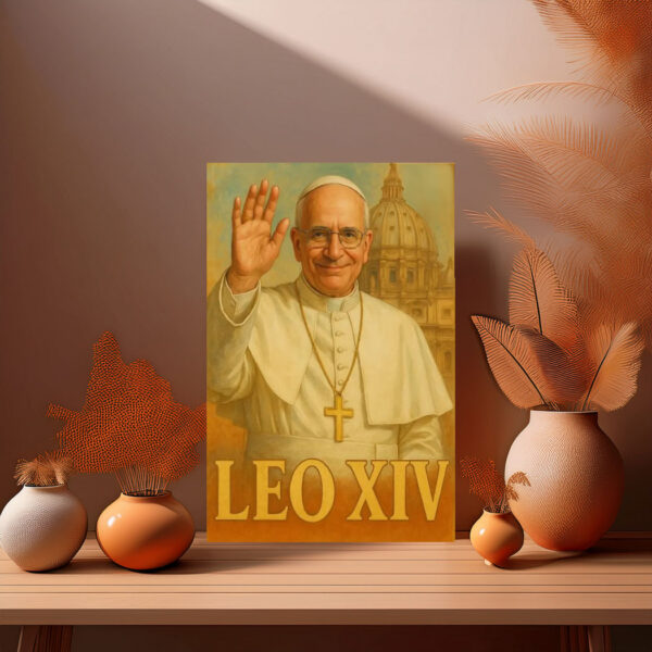 Pope Leo XIV Digital Art Print – Catholic Wall Art poster
