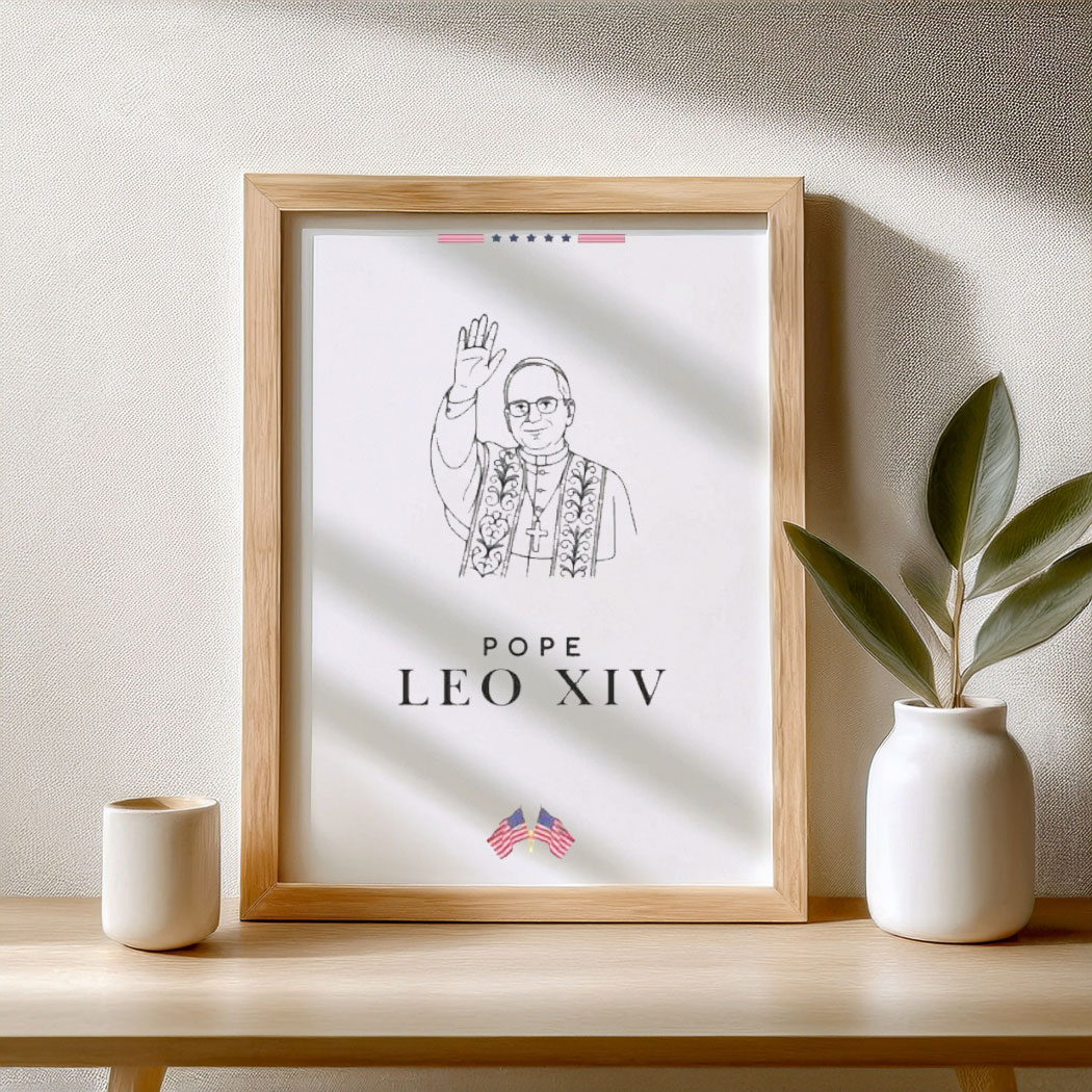 Pope Leo XIV Digital Line Art Poster