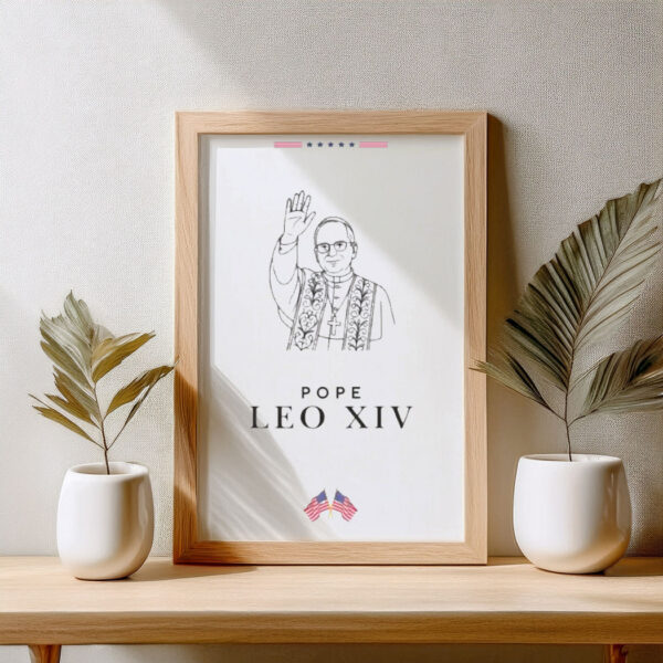 Pope Leo XIV Digital Line Art Poster