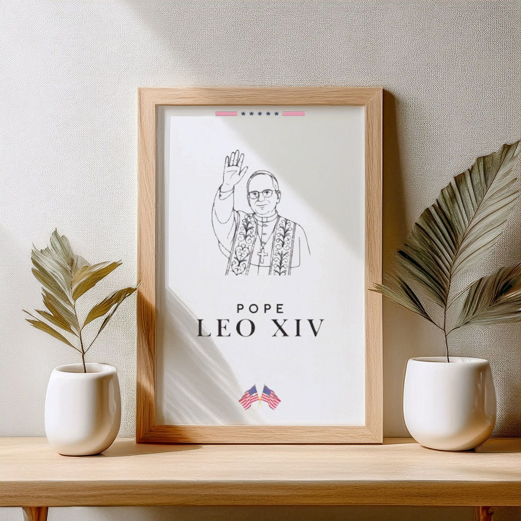Pope Leo XIV Digital Line Art Poster