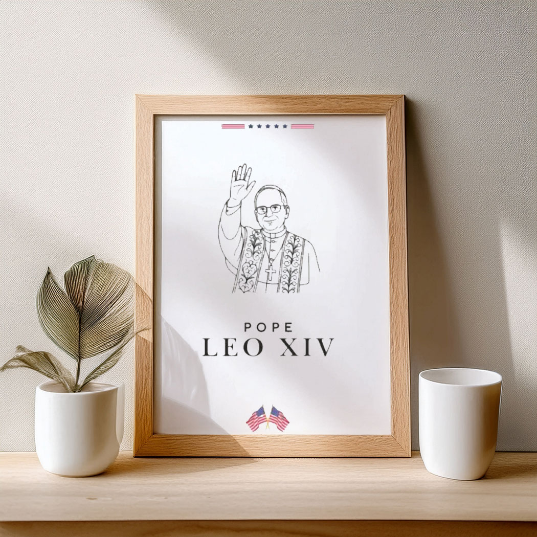 Pope Leo XIV Digital Line Art Poster