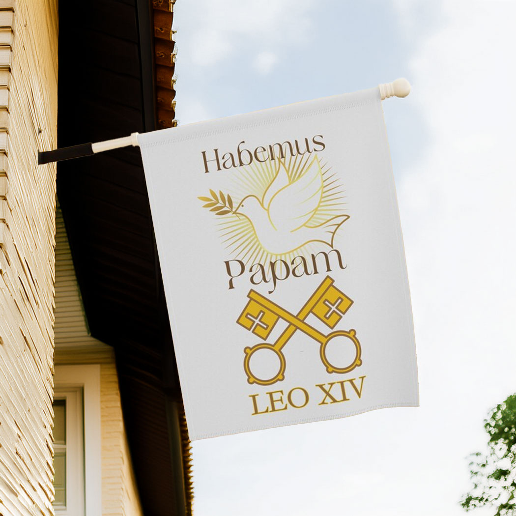 Pope Leo XIV Flag, Habemus Papam Catholic Garden Flag Gift