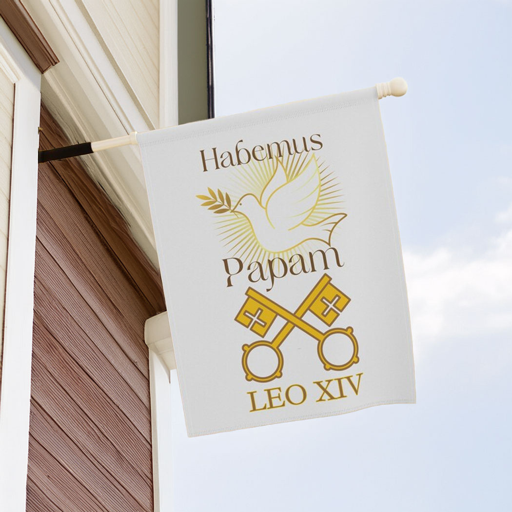 Pope Leo XIV Flag, Habemus Papam Catholic Garden Flag Gift