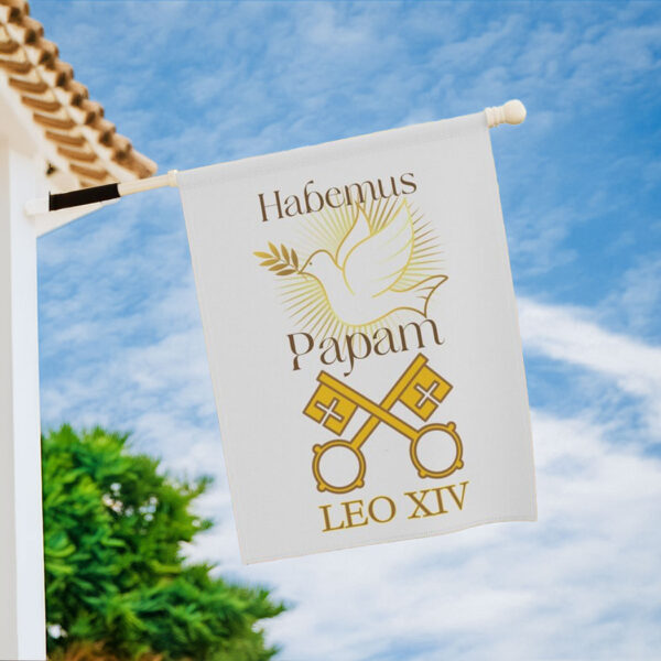 Pope Leo XIV Flag, Habemus Papam Catholic Garden Flag Gift