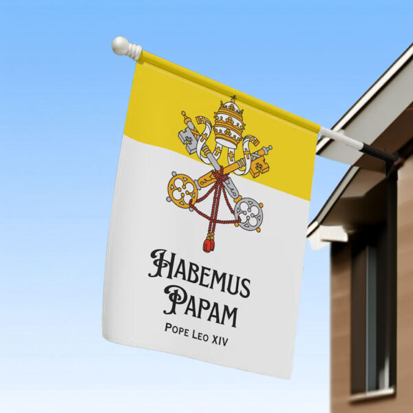 Pope Leo XIV Flag, Habemus Papam Garden Flag