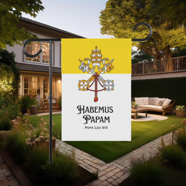 Pope Leo XIV Flag, Habemus Papam Garden Flag