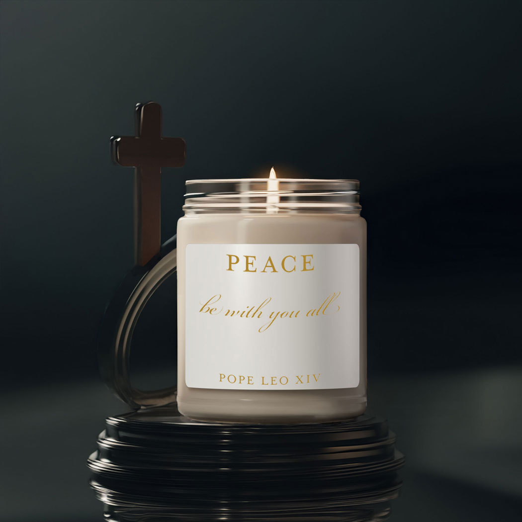 Pope Leo XIV Peace Quote Candle