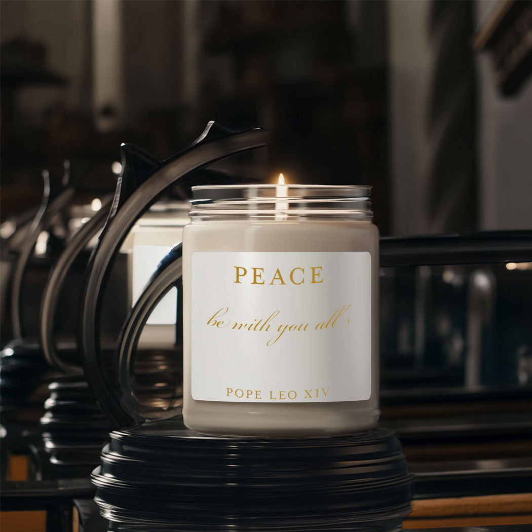 Pope Leo XIV Peace Quote Candle