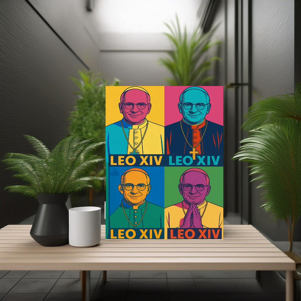 Pope Leo XIV Pop Art Poster – Catholic Digital Wall Art