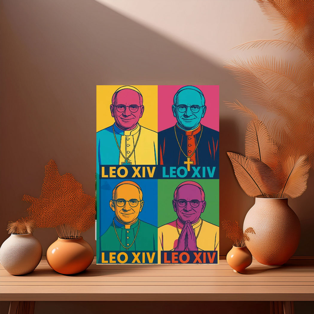 Pope Leo XIV Pop Art Poster – Catholic Digital Wall Art