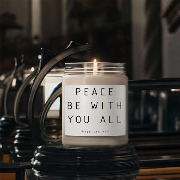 Pope Leo XIV Quote Peace Be With You All Candle