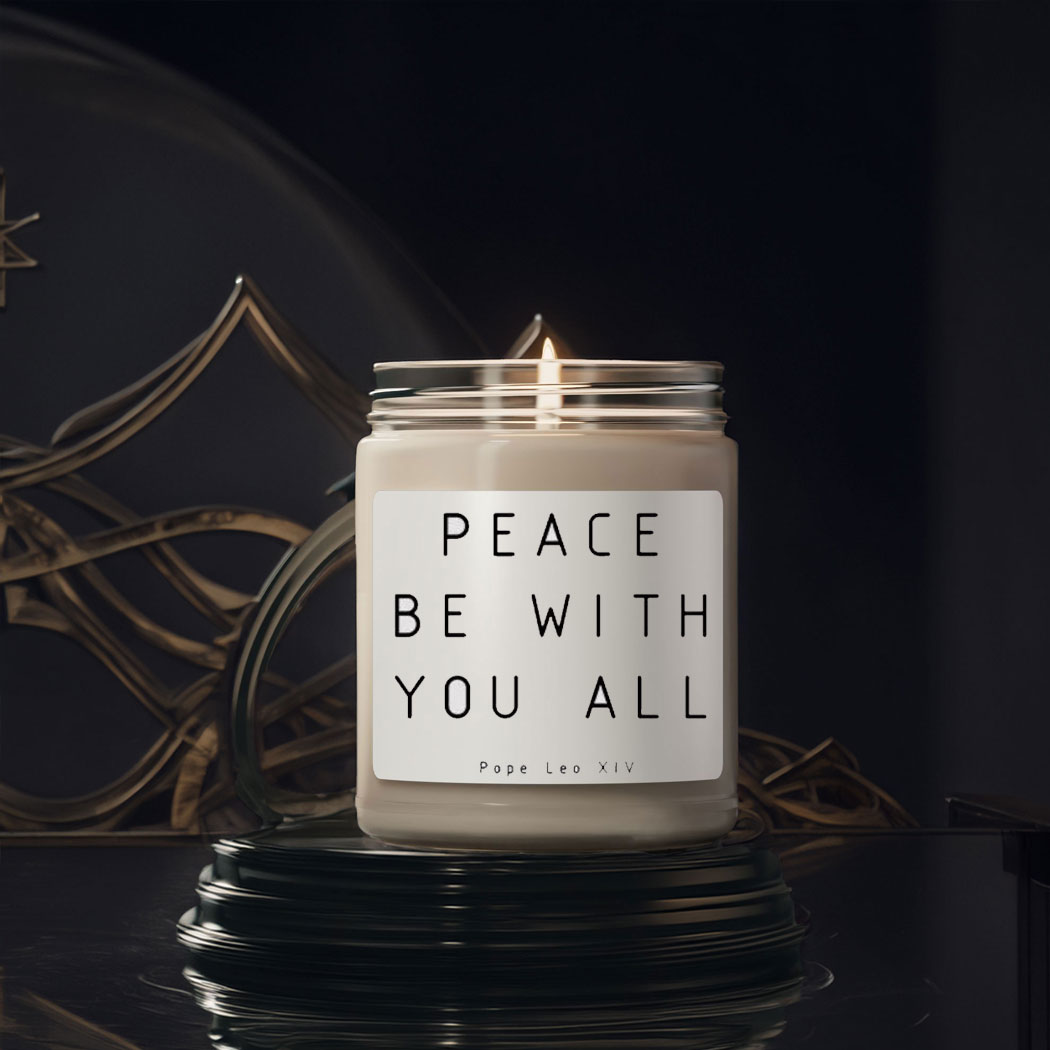 Pope Leo XIV Quote Peace Be With You All Candle