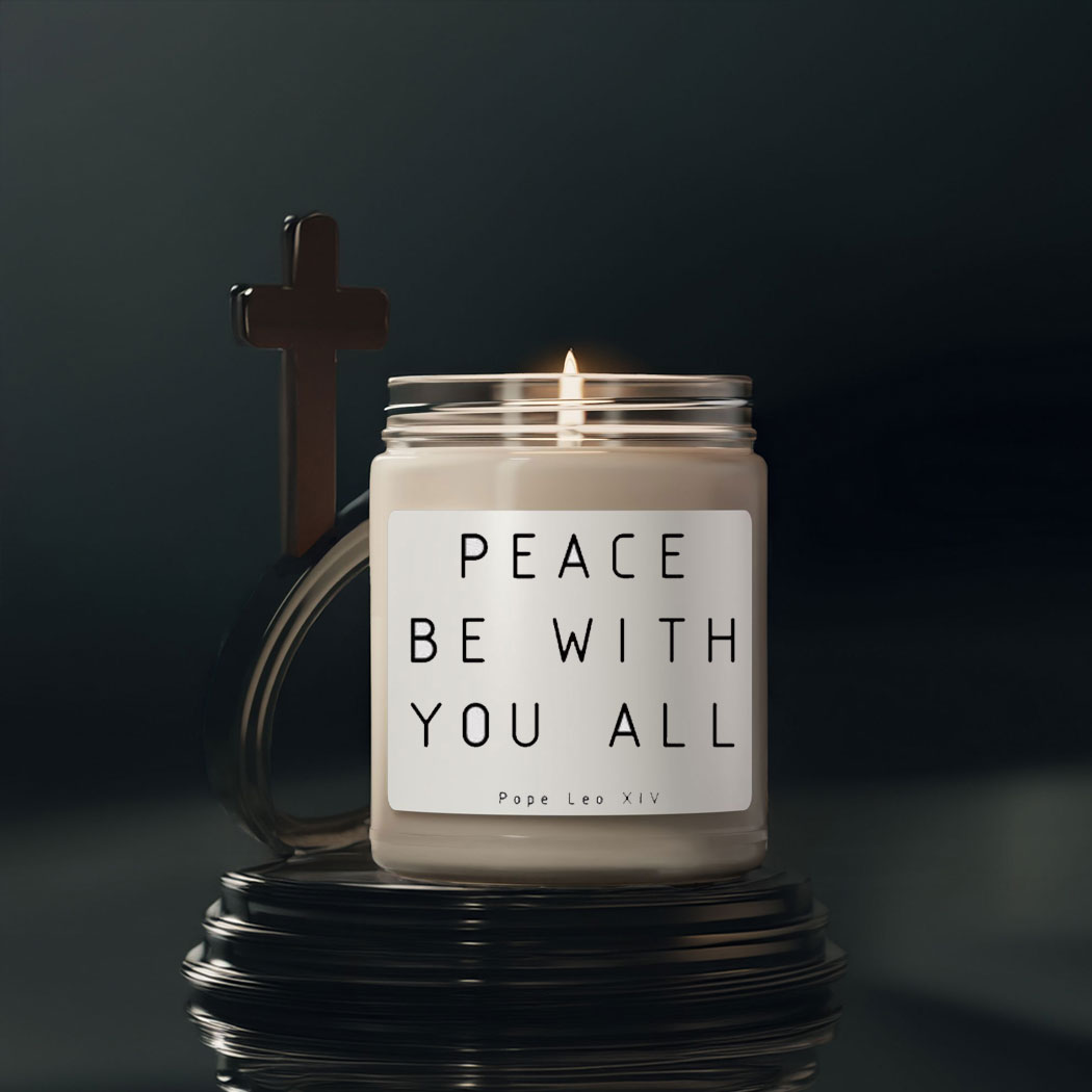Pope Leo XIV Quote Peace Be With You All Candle