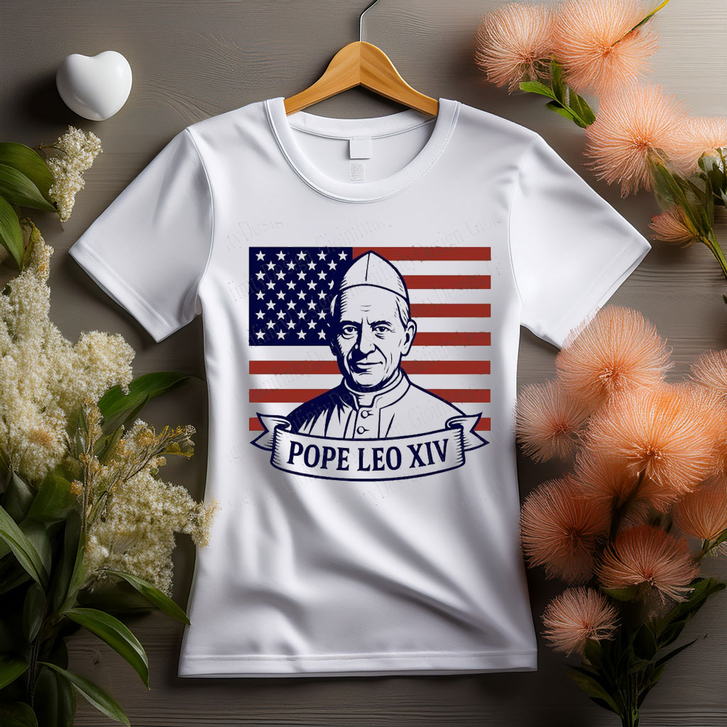 Pope Leo XIV USA Flag T-Shirt