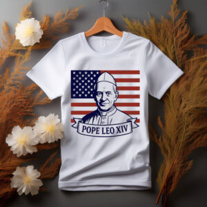 Pope Leo XIV USA Flag T-Shirt