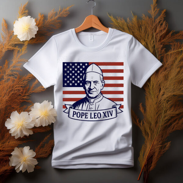 Pope Leo XIV USA Flag T-Shirt
