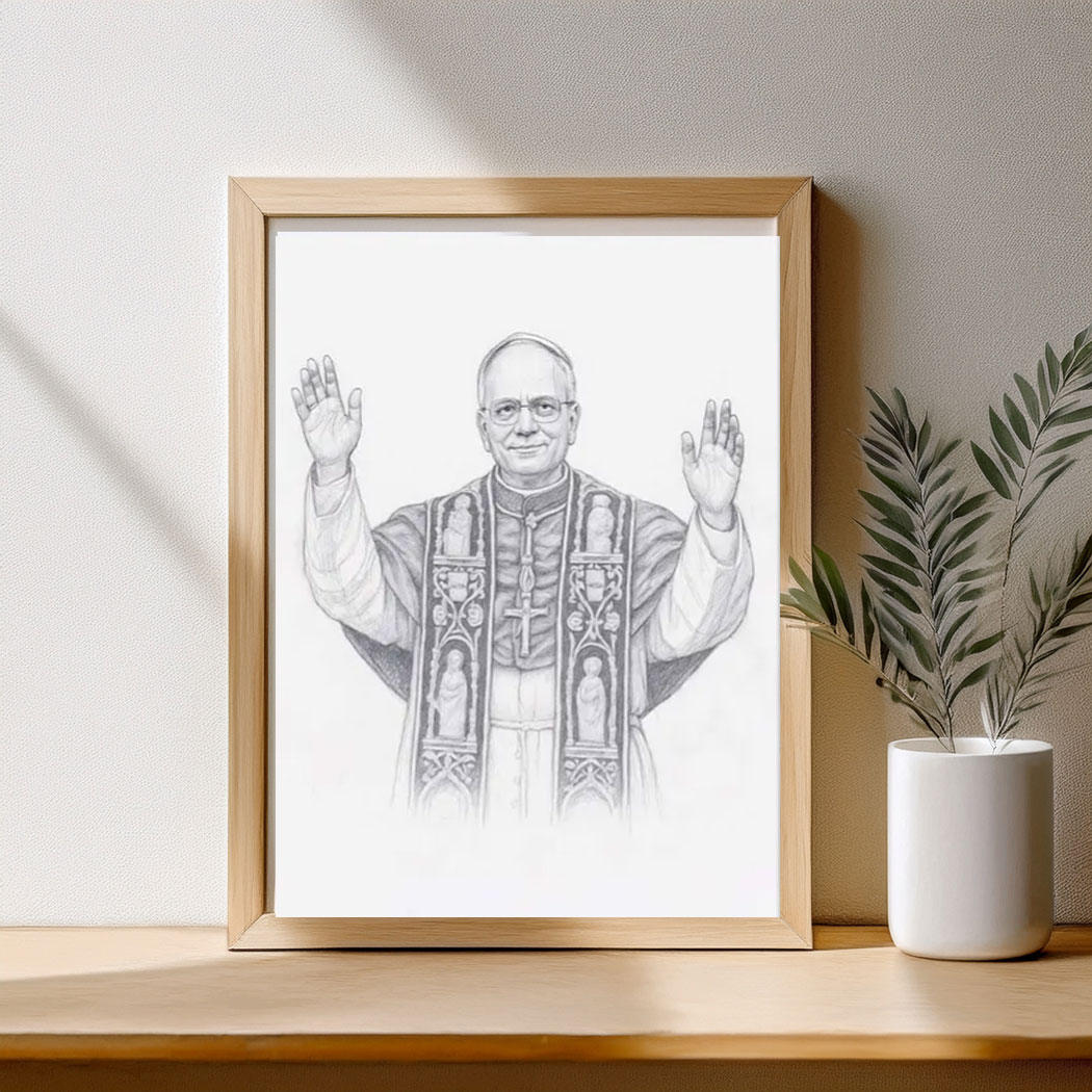 Pope Leo XIV Wall Art - Vintage Papal Sketch Print Poster