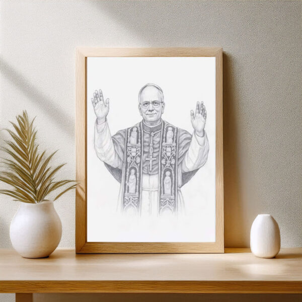 Pope Leo XIV Wall Art - Vintage Papal Sketch Print Poster