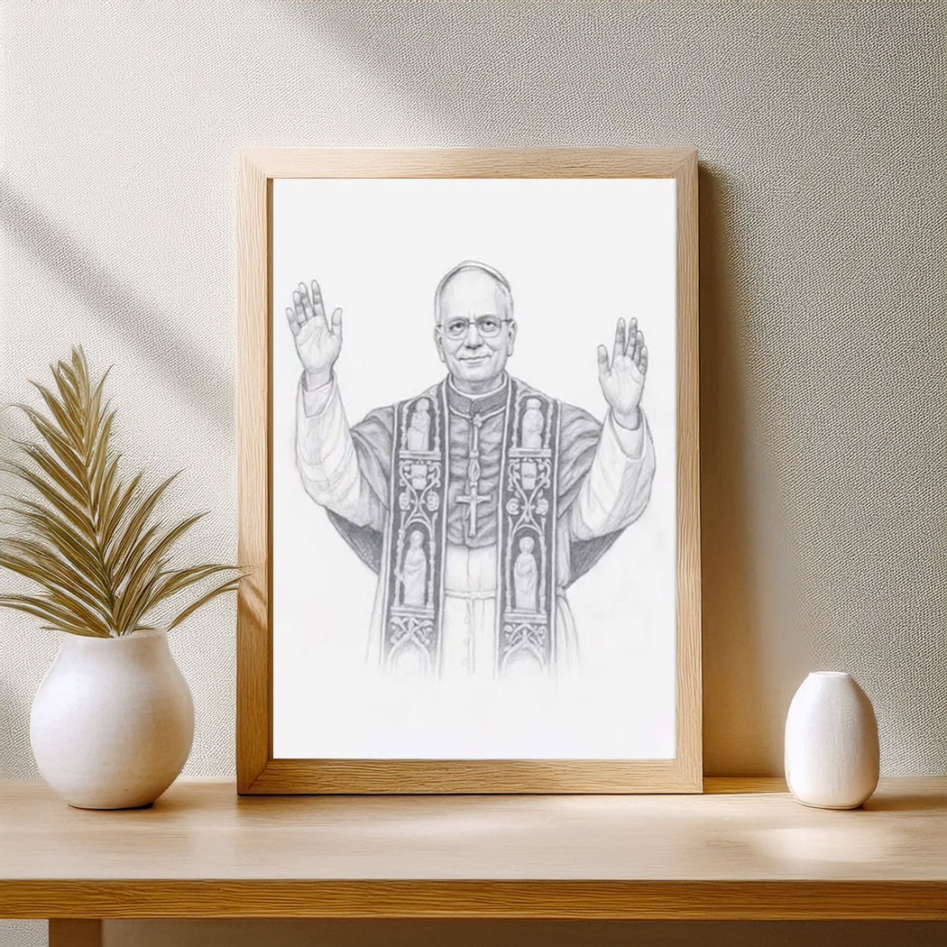 Pope Leo XIV Wall Art - Vintage Papal Sketch Print Poster