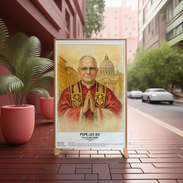 Pope Leo XIV Watercolor Art Print Poster