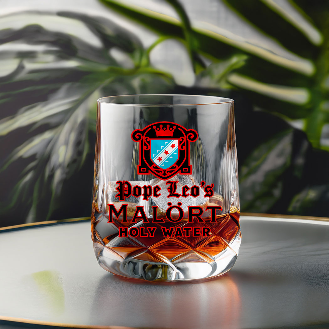 Pope Leo's Holy Water Whiskey Glass