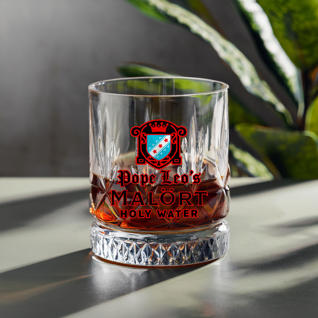 Pope Leo's Holy Water Whiskey Glass