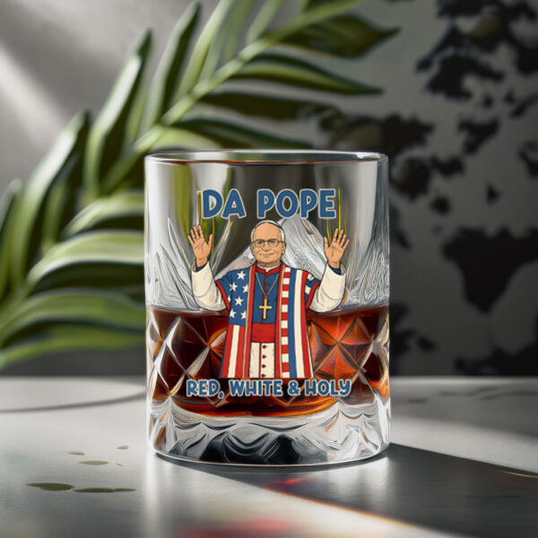 Red White Holy Da Pope From America Chicago Pope Leo XIV Whiskey Glass