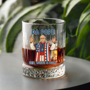 Red White Holy Da Pope From America Chicago Pope Leo XIV Whiskey Glass