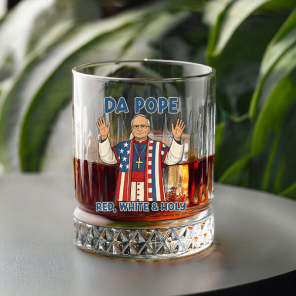 Red White Holy Da Pope From America Chicago Pope Leo XIV Whiskey Glass