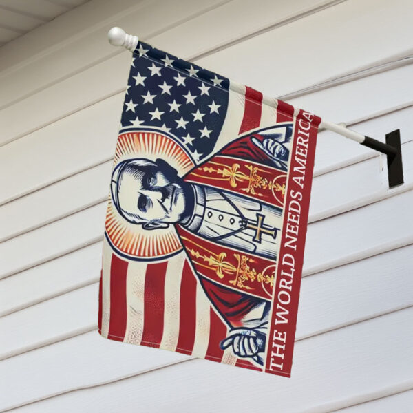Red White and Leo Flag - Pope Leo XIV Catholic Flag