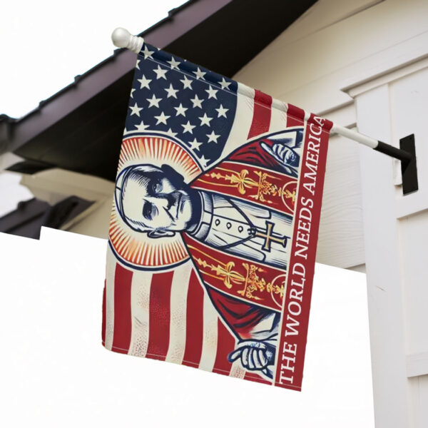 Red White and Leo Flag - Pope Leo XIV Catholic Flag