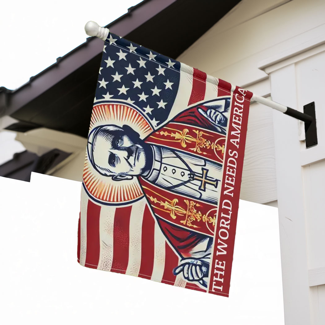Red White and Leo Flag - Pope Leo XIV Catholic Flag