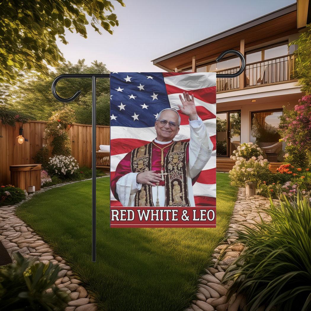 Red White and Leo Flag - Pope Leo XIV Catholic Flag